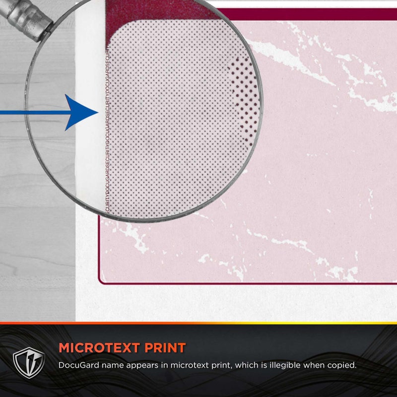 DocuGard Standard Burgundy Marble Bottom High Security Check Paper - QuickBooks & Laser/Inkjet Printer Compatible - 11 Security Features - 500 Blank Business Checks (04519) - Image 5